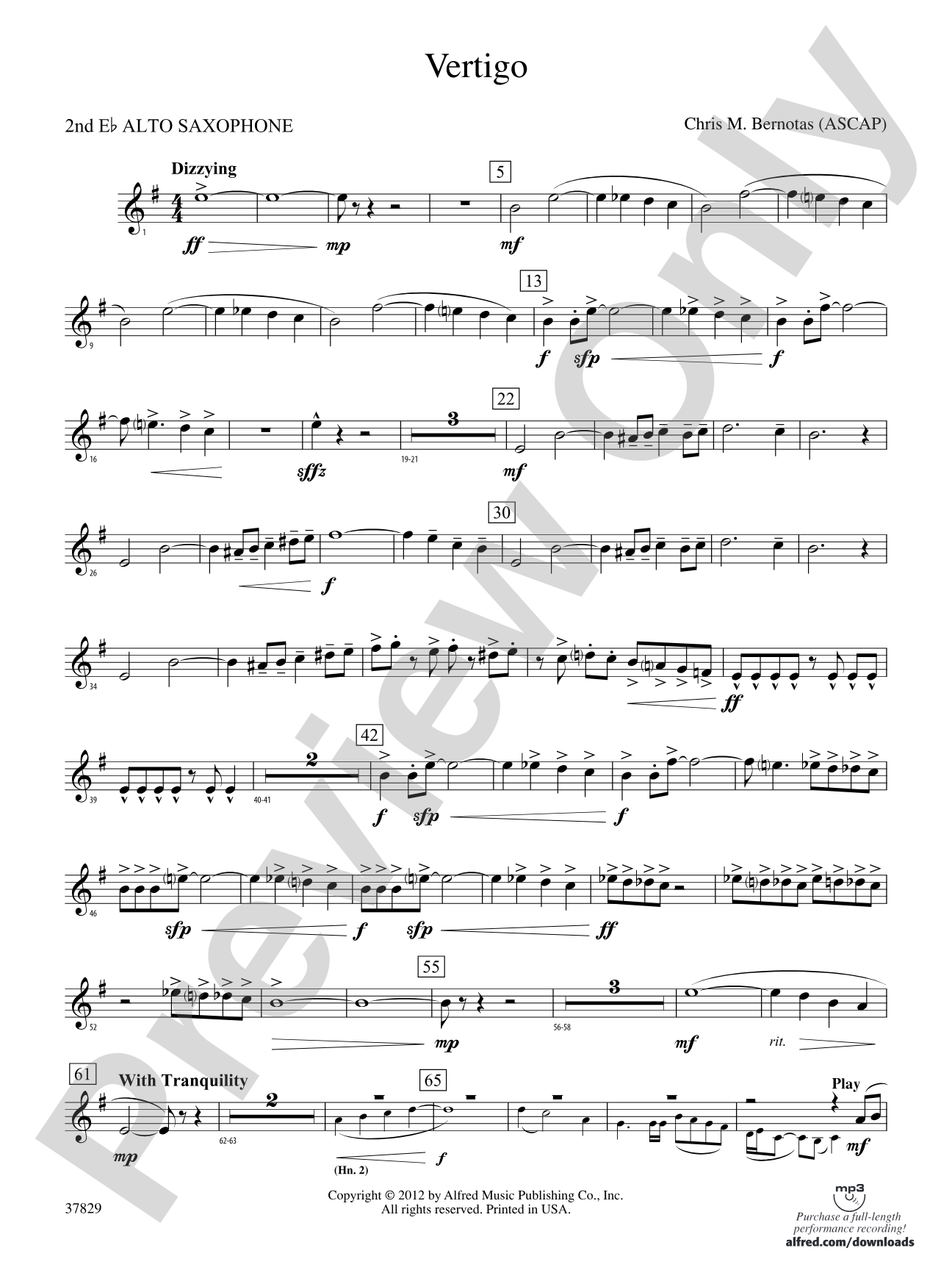 Vertigo: 2nd E-flat Alto Saxophone