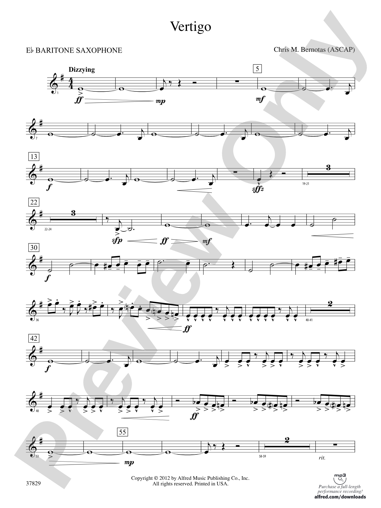 Vertigo: E-flat Baritone Saxophone