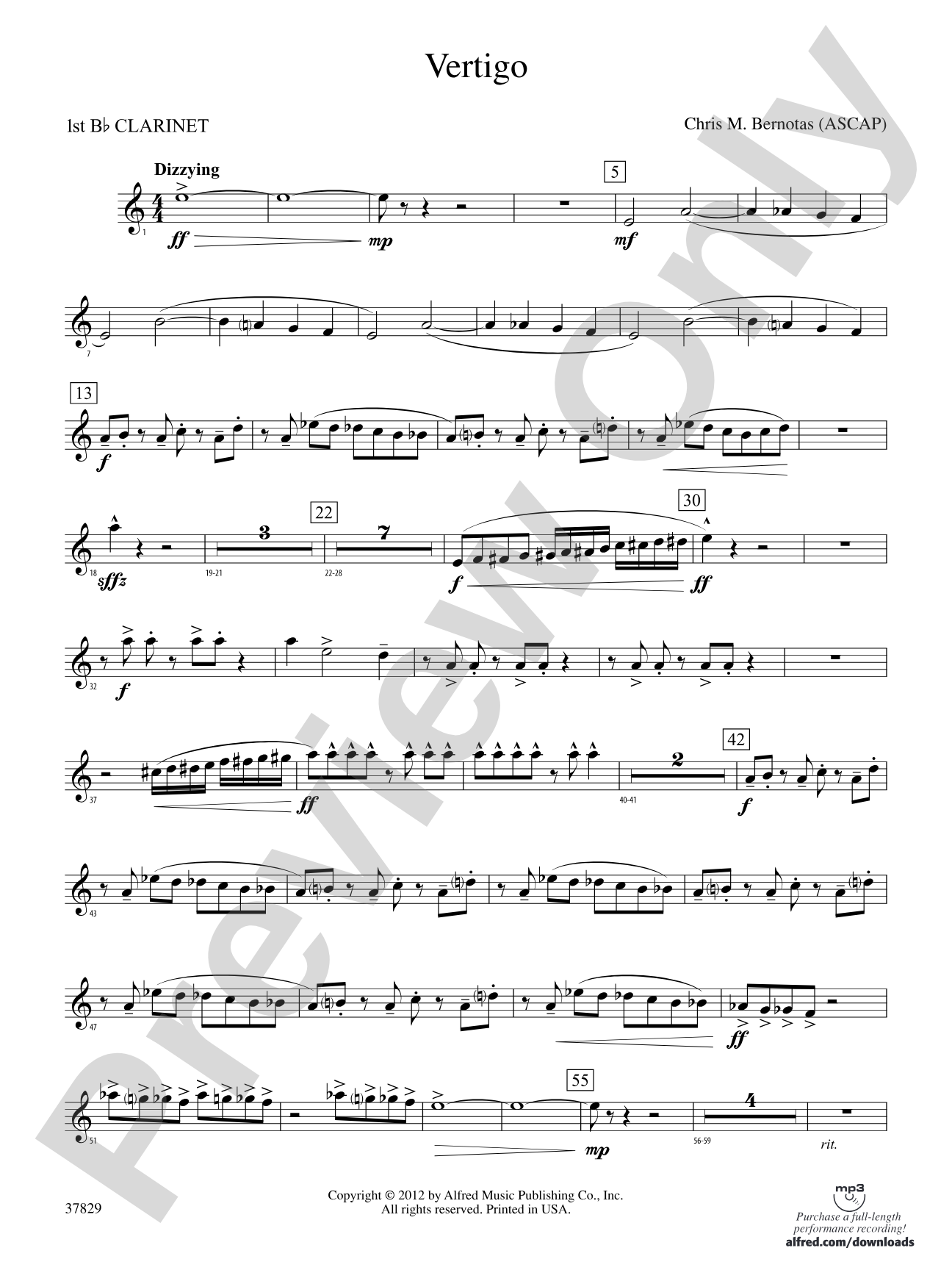 Vertigo: 1st B-flat Clarinet