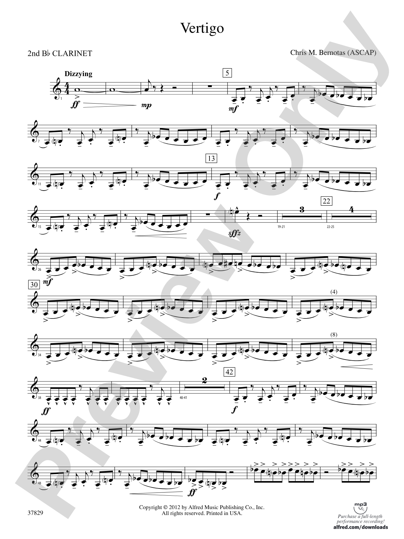 Vertigo: 2nd B-flat Clarinet