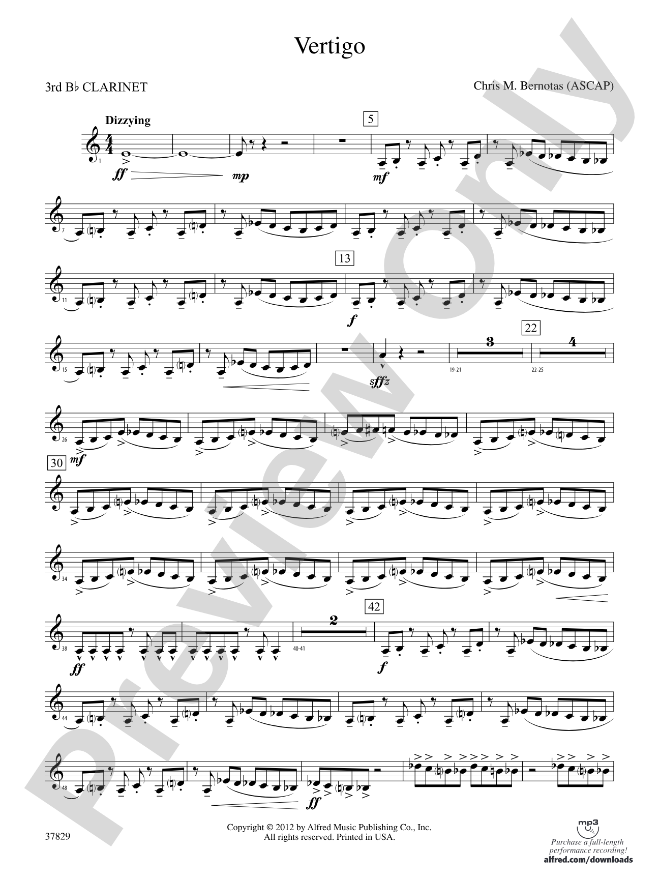 Vertigo: 3rd B-flat Clarinet
