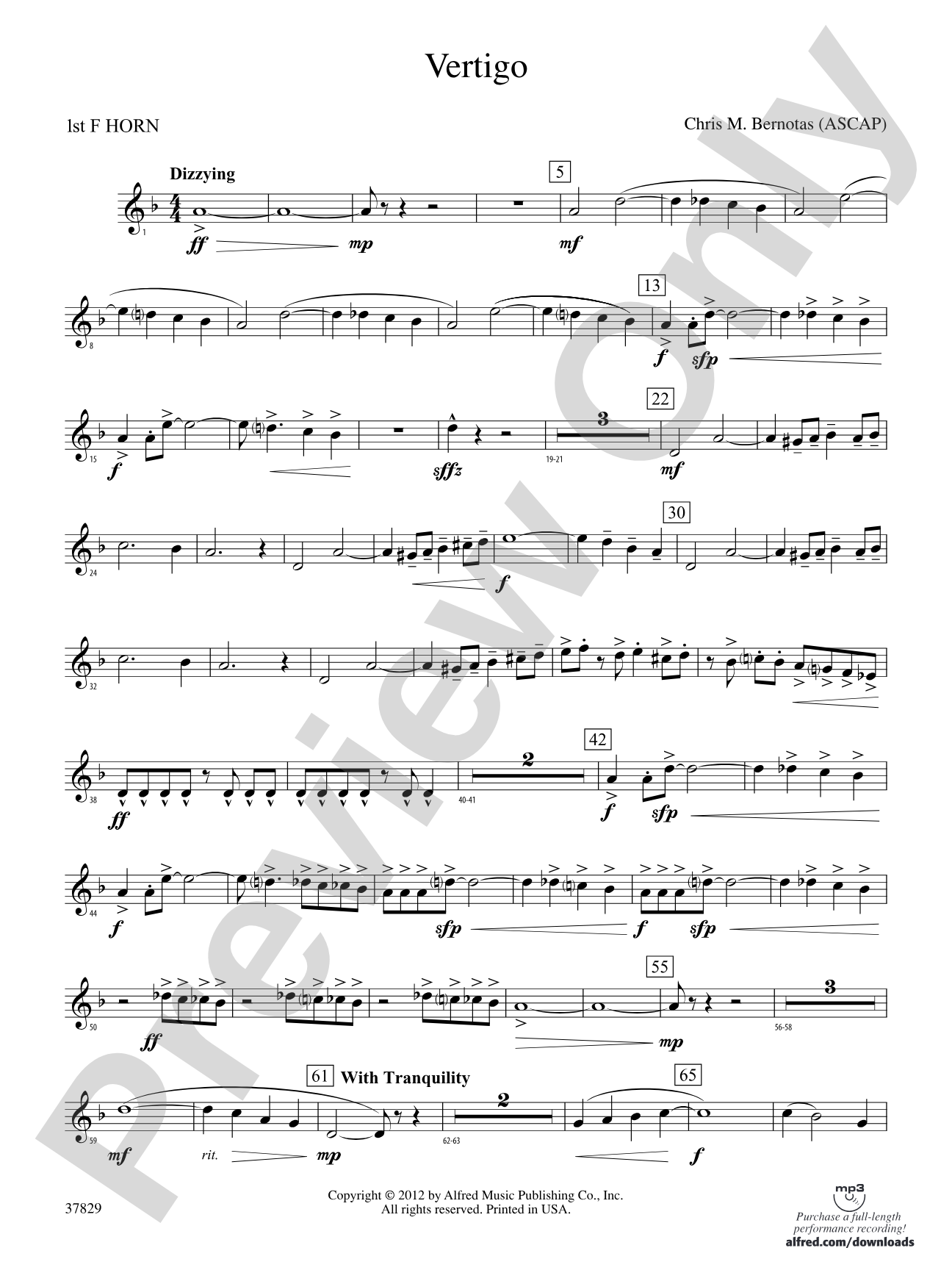Vertigo: 1st F Horn