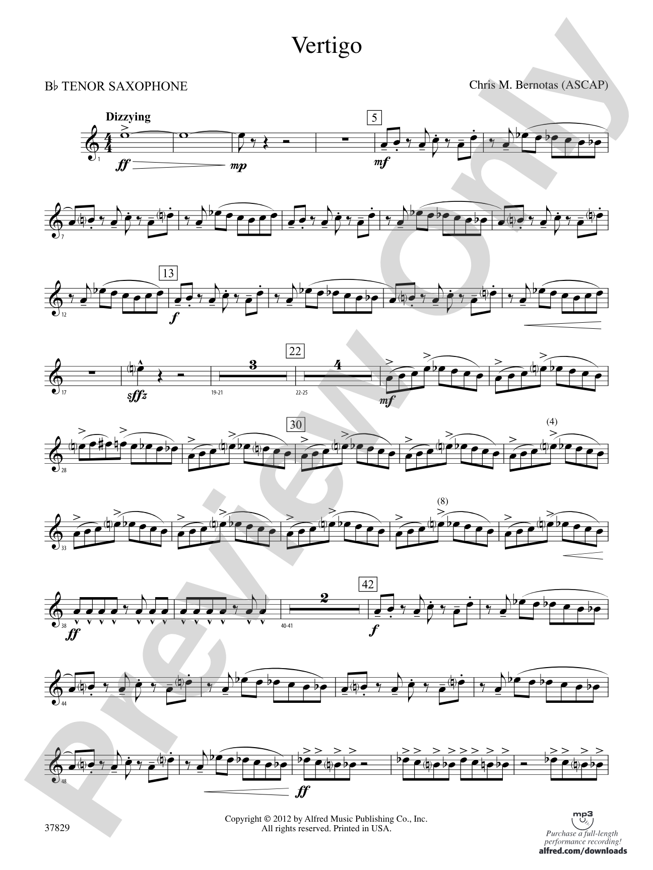 Vertigo: B-flat Tenor Saxophone