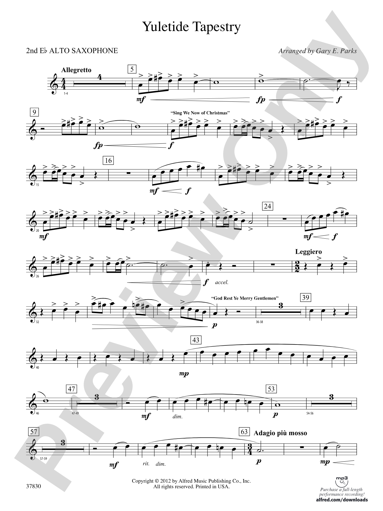 Yuletide Tapestry: 2nd E-flat Alto Saxophone