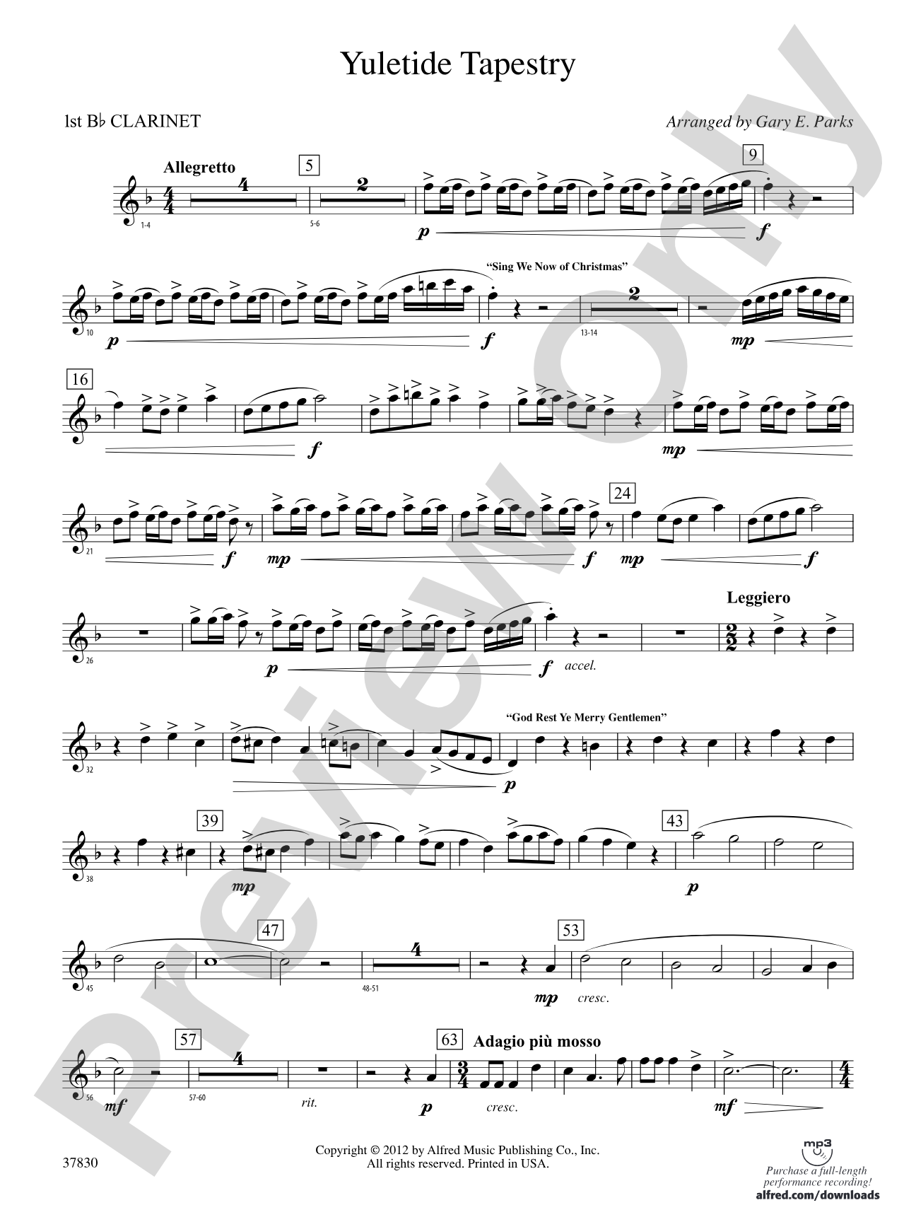 Yuletide Tapestry: 1st B-flat Clarinet
