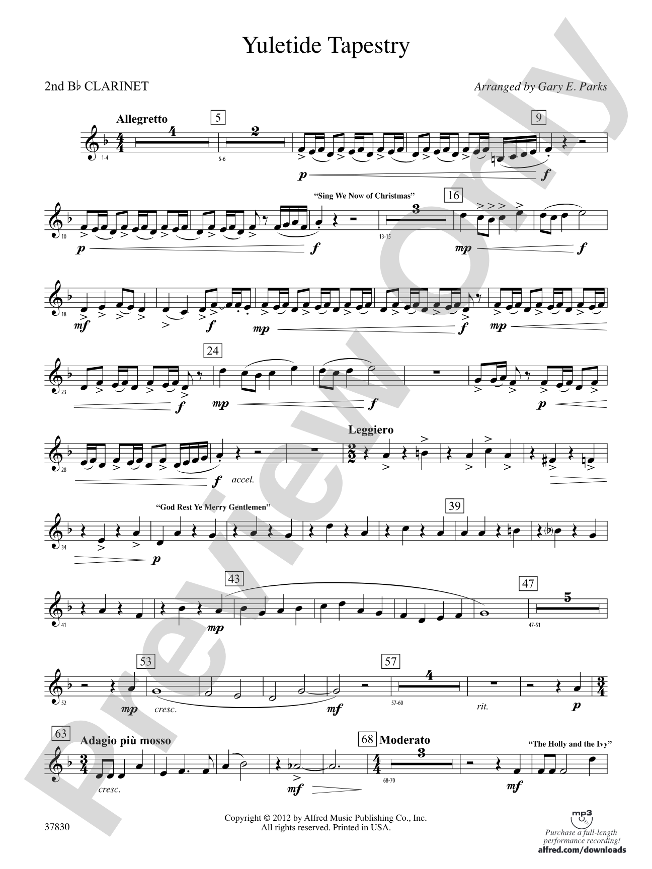 Yuletide Tapestry: 2nd B-flat Clarinet