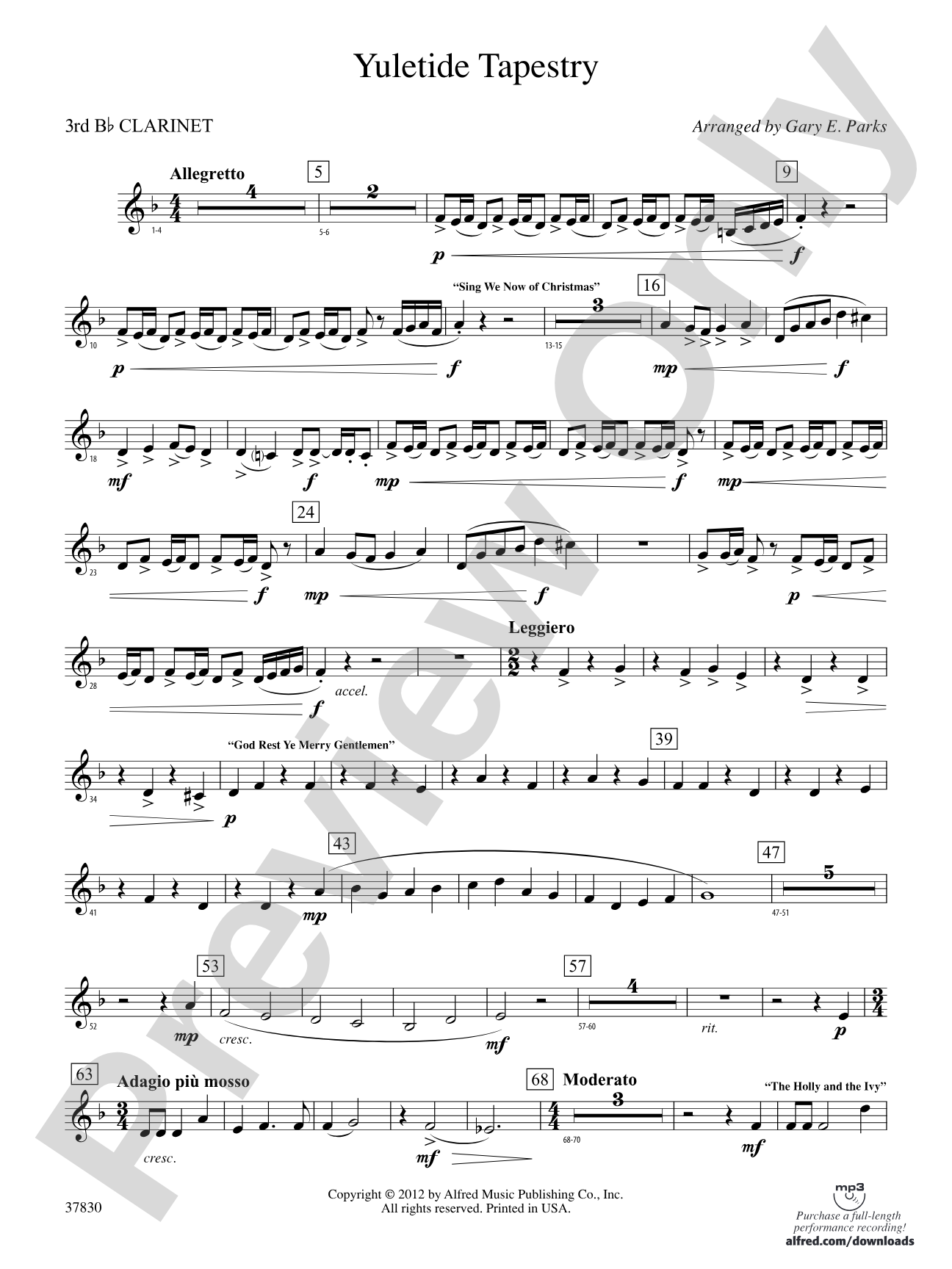 Yuletide Tapestry: 3rd B-flat Clarinet