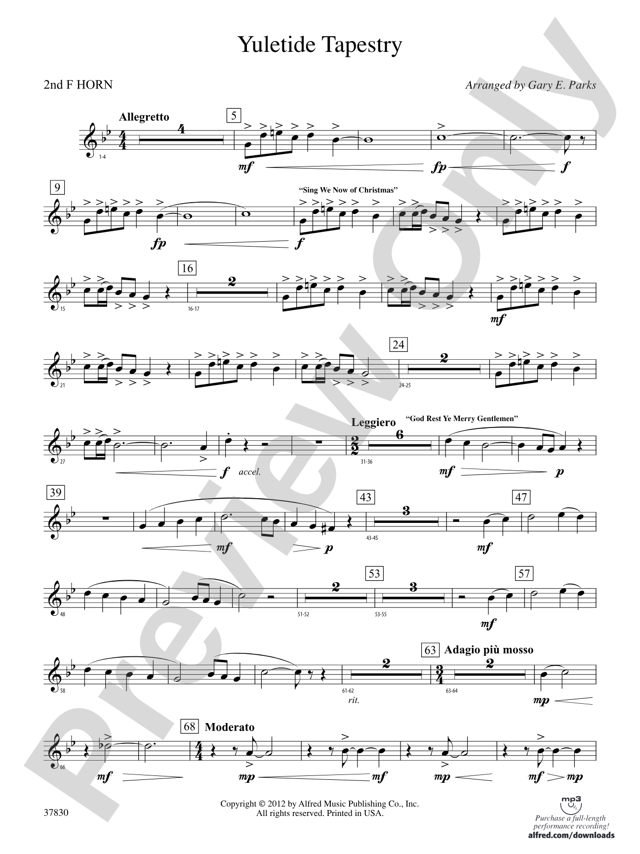Yuletide Tapestry: 2nd F Horn