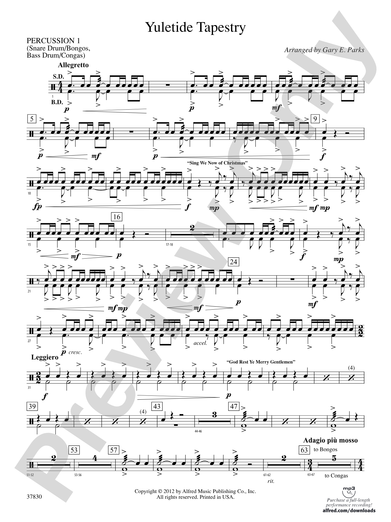 Yuletide Tapestry: 1st Percussion