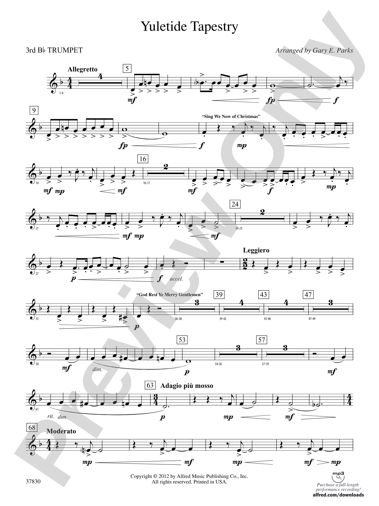 Yuletide Tapestry: 3rd B-flat Trumpet