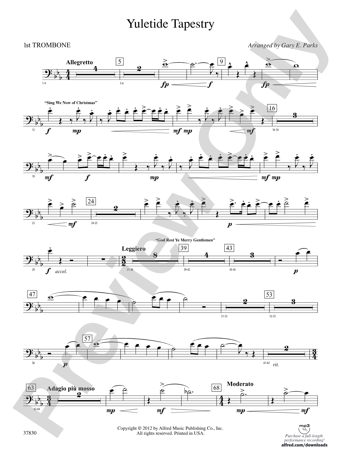 Yuletide Tapestry: 1st Trombone