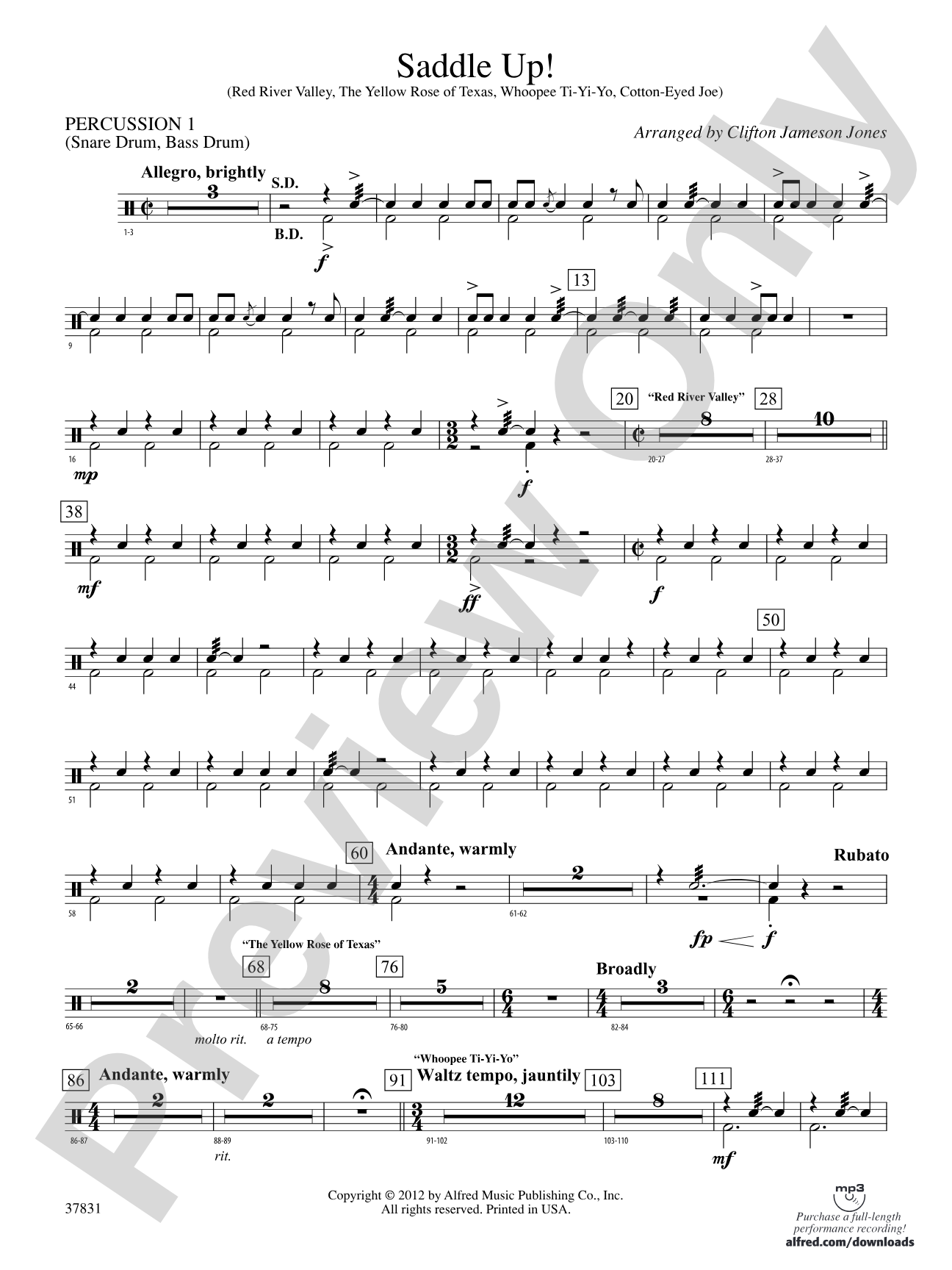 Saddle Up!: 1st Percussion