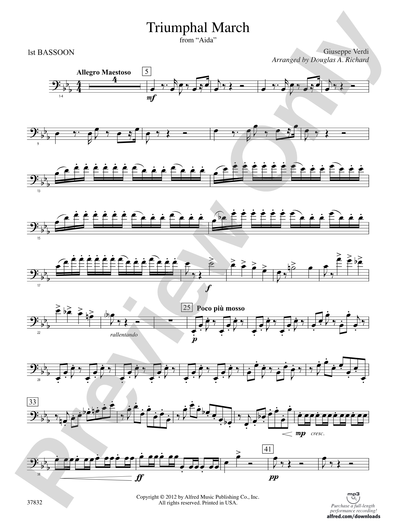 Triumphal March (from Aida): Bassoon