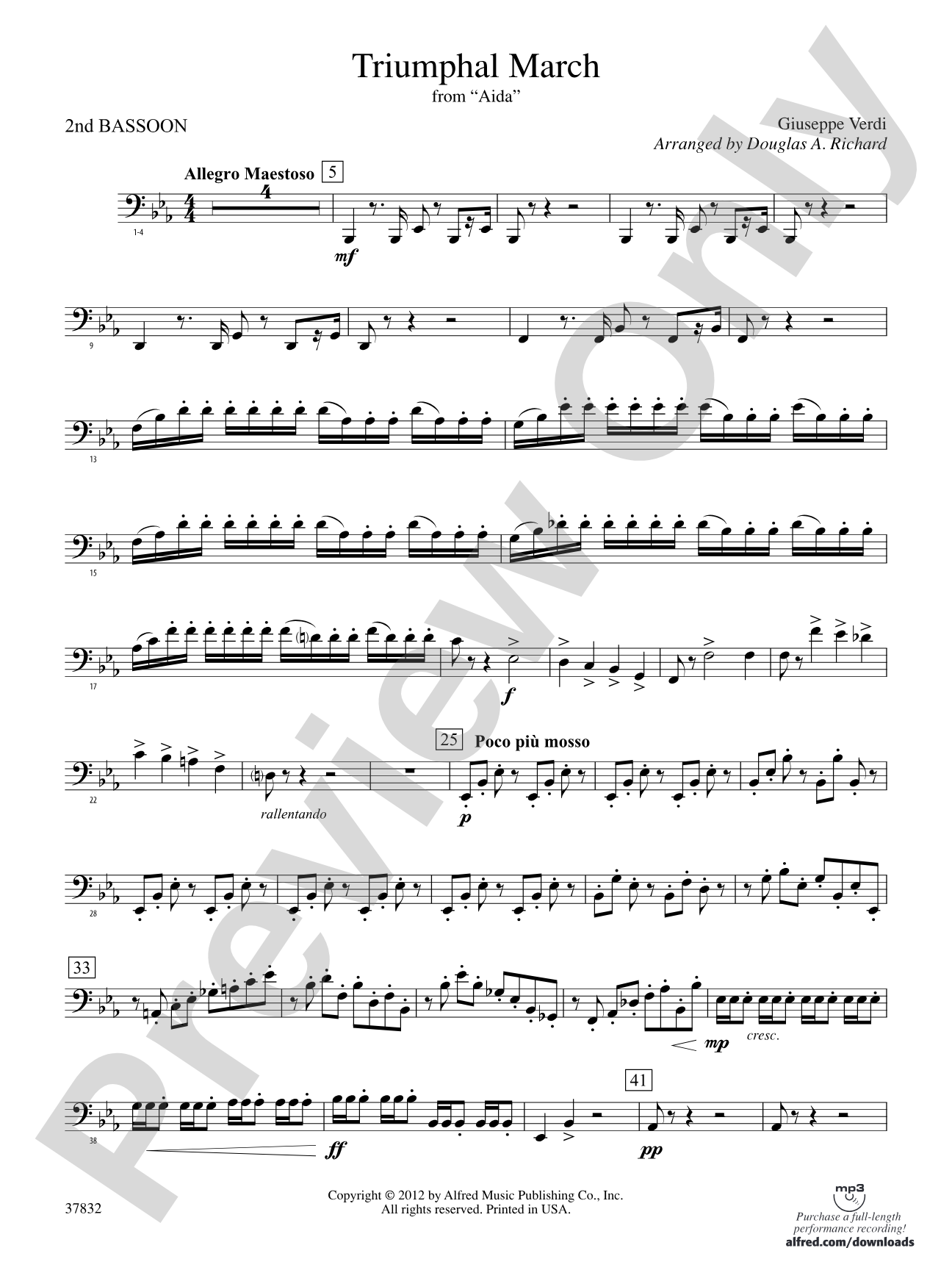 Triumphal March (from Aida): 2nd Bassoon