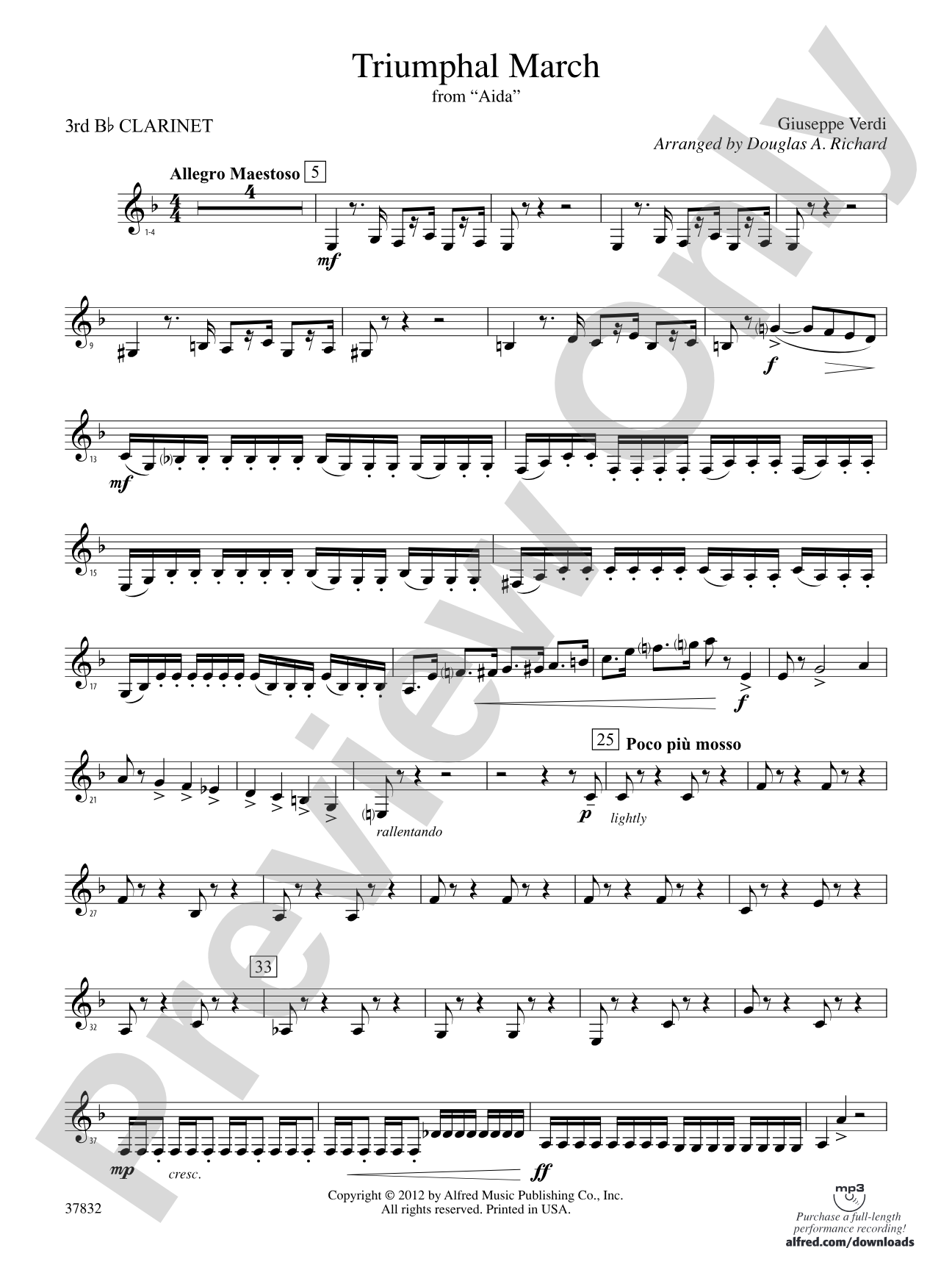 Triumphal March (from Aida): 3rd B-flat Clarinet