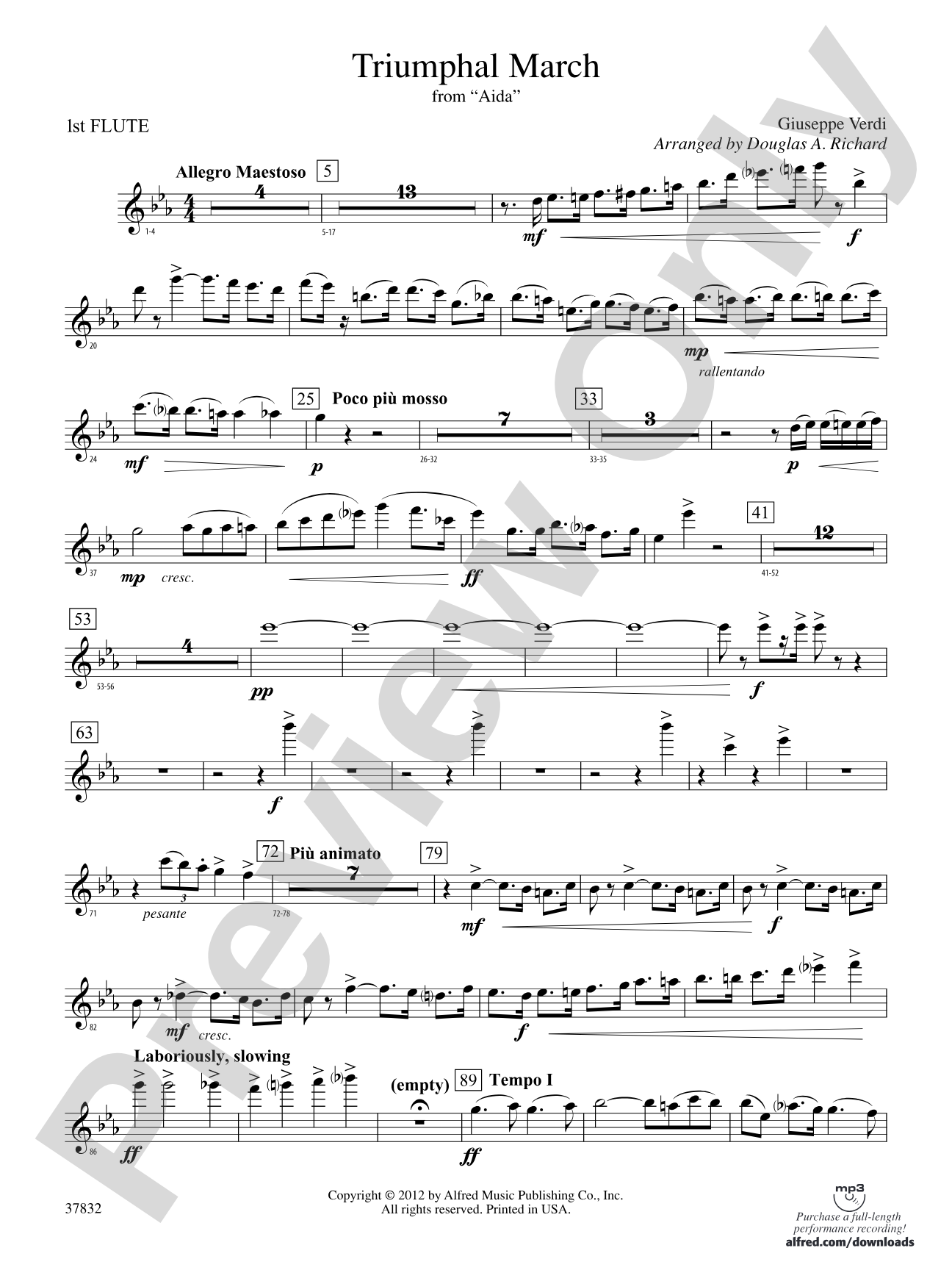 Triumphal March (from Aida): Flute