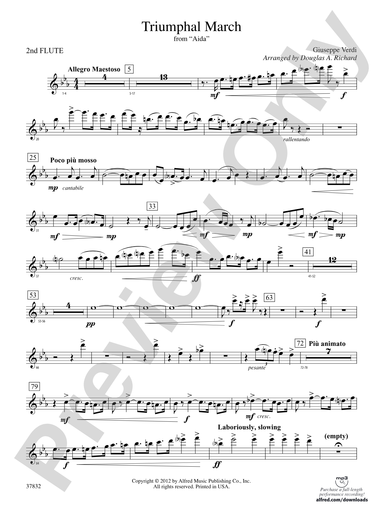 Triumphal March (from Aida): 2nd Flute