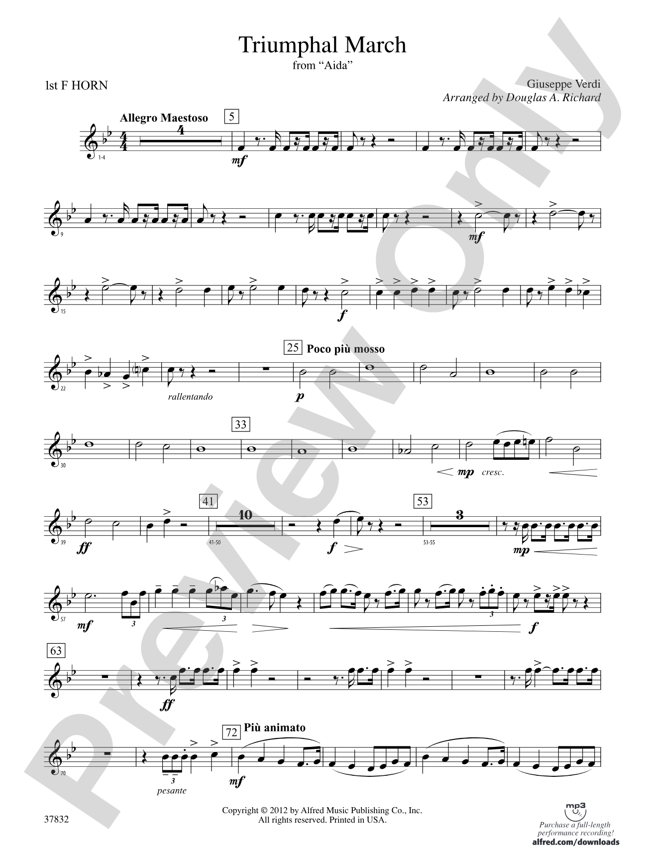 Triumphal March (from Aida): 1st F Horn