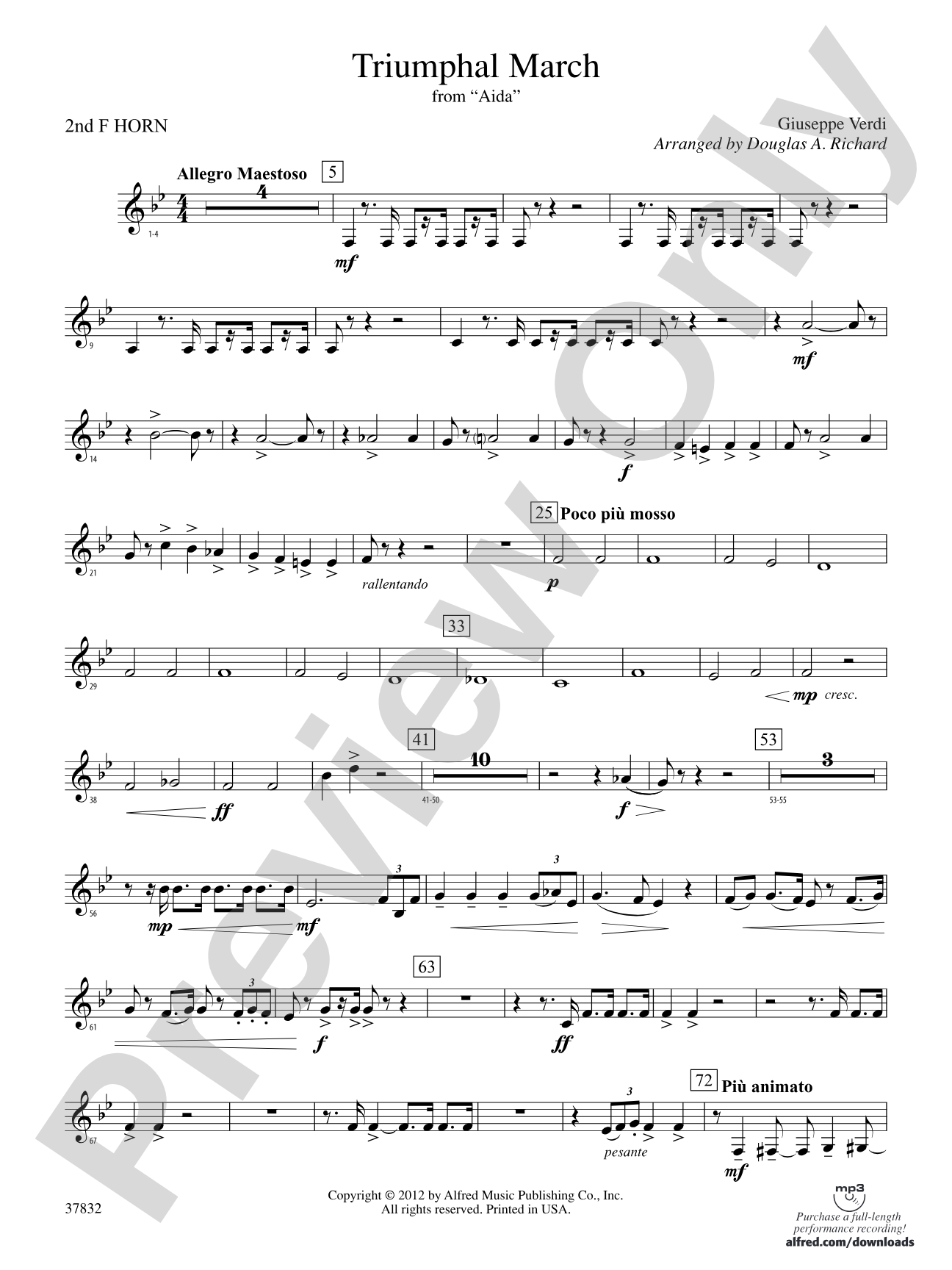 Triumphal March (from Aida): 2nd F Horn