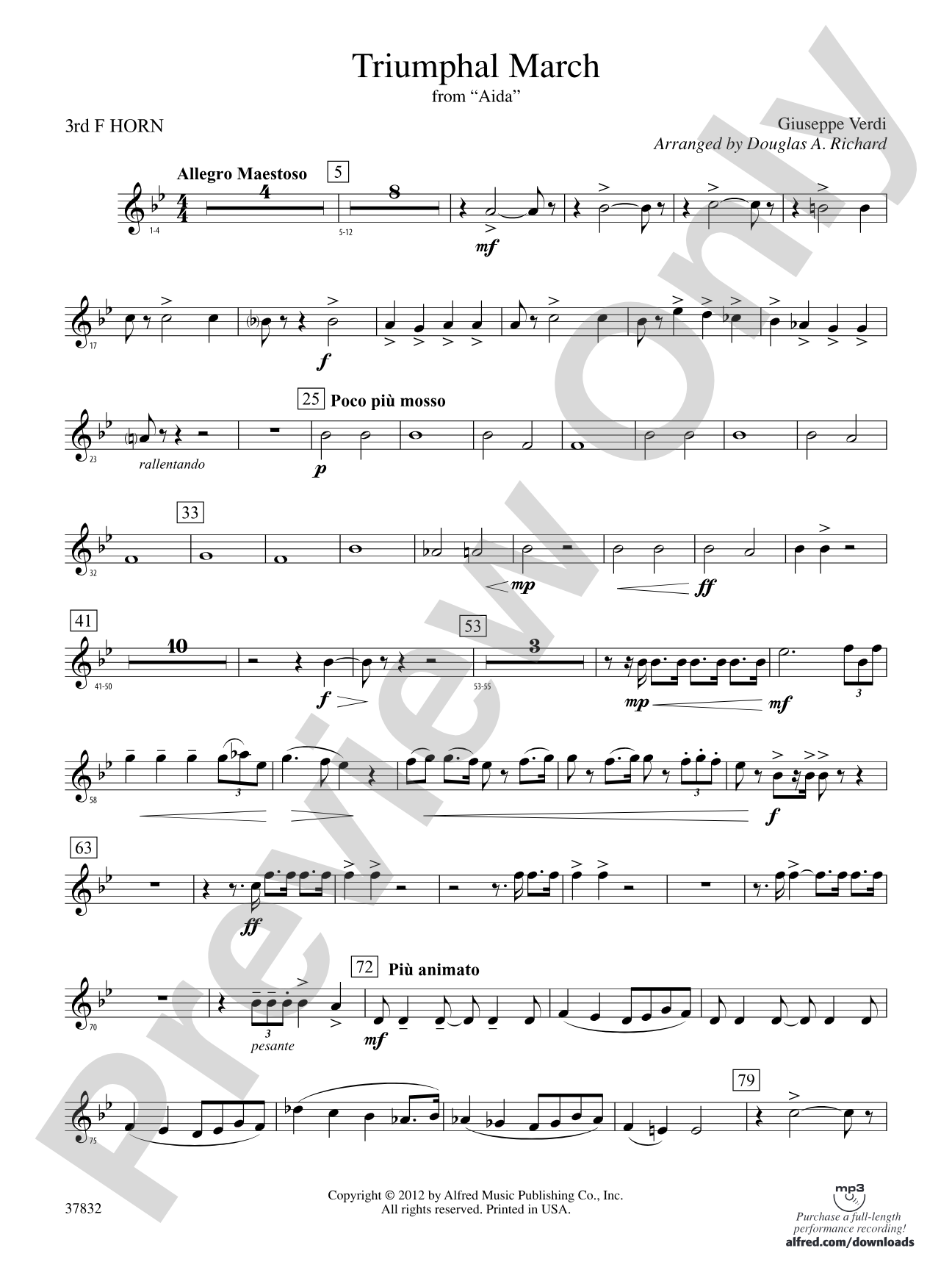Triumphal March (from Aida): 3rd F Horn