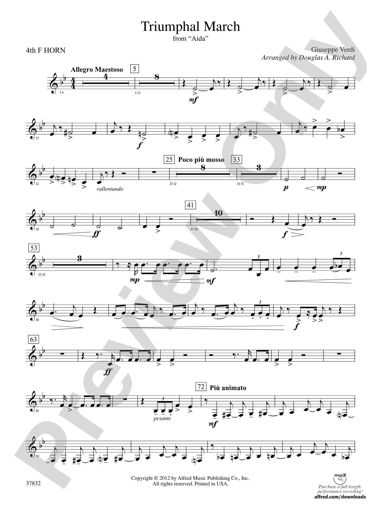 Triumphal March (from Aida): 4th F Horn