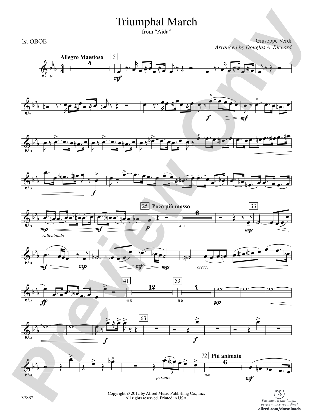 Triumphal March (from Aida): Oboe