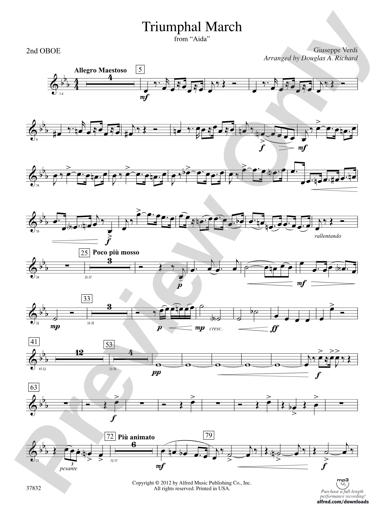 Triumphal March (from Aida): 2nd Oboe