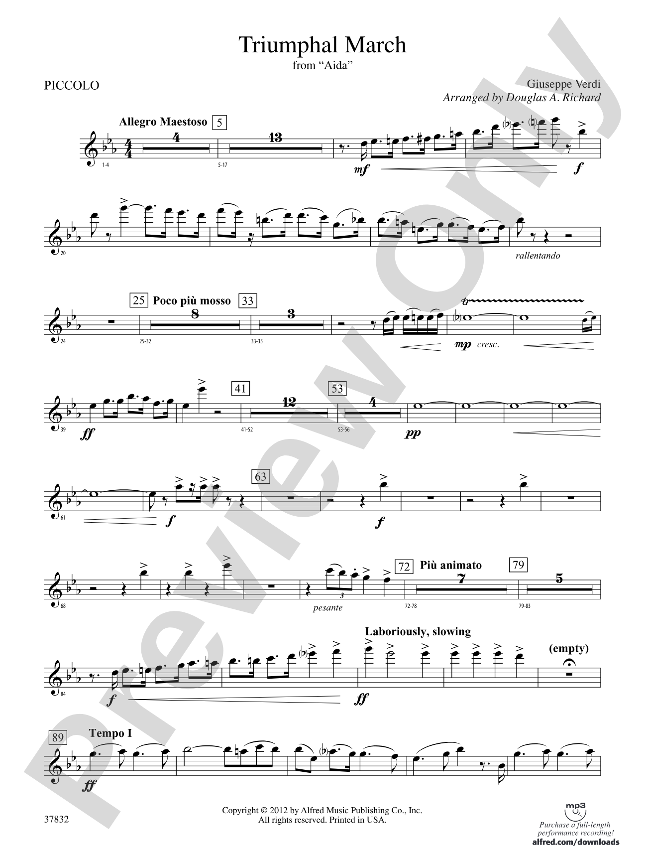 Triumphal March (from Aida): Piccolo