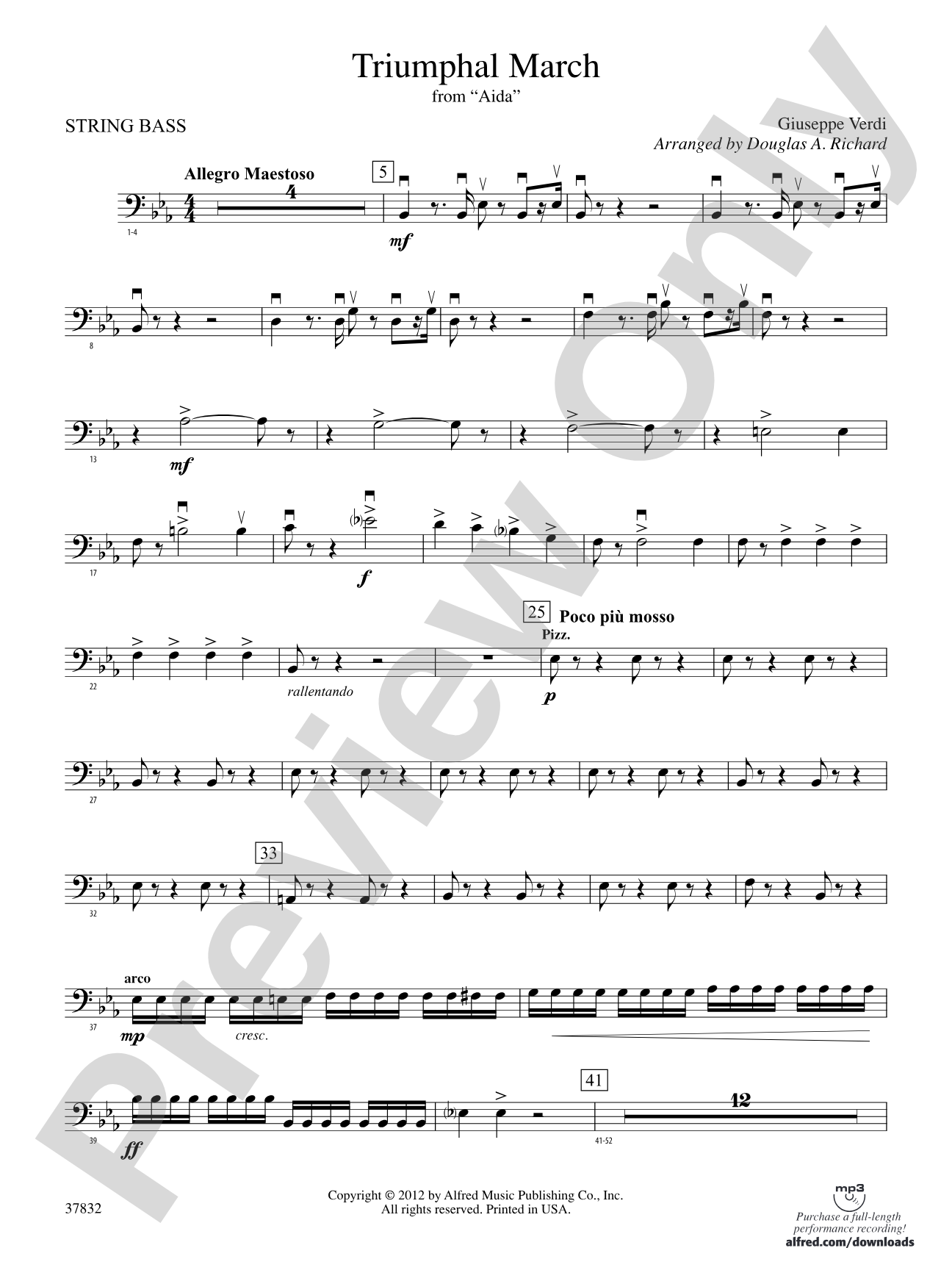 Triumphal March (from Aida): String Bass