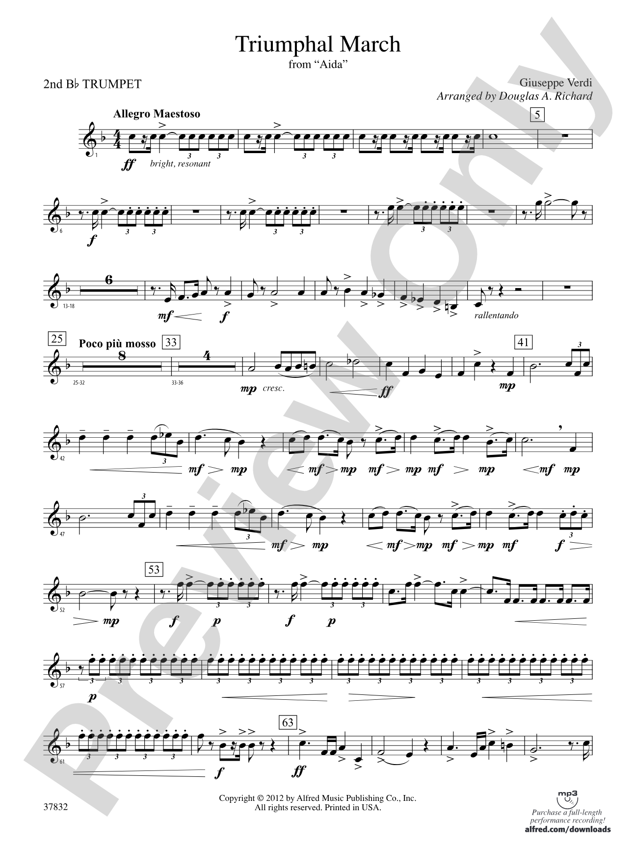 Triumphal March (from Aida): 2nd B-flat Trumpet