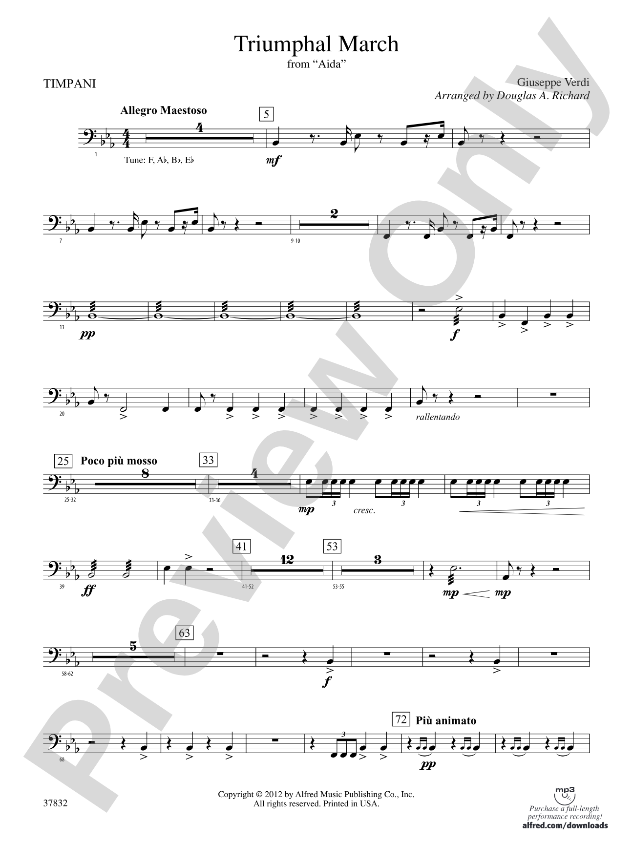 Triumphal March (from Aida): Timpani