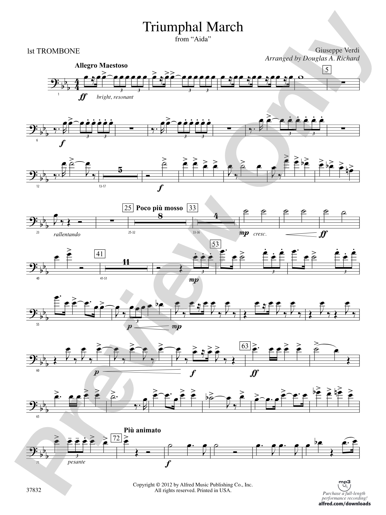Triumphal March (from Aida): 1st Trombone
