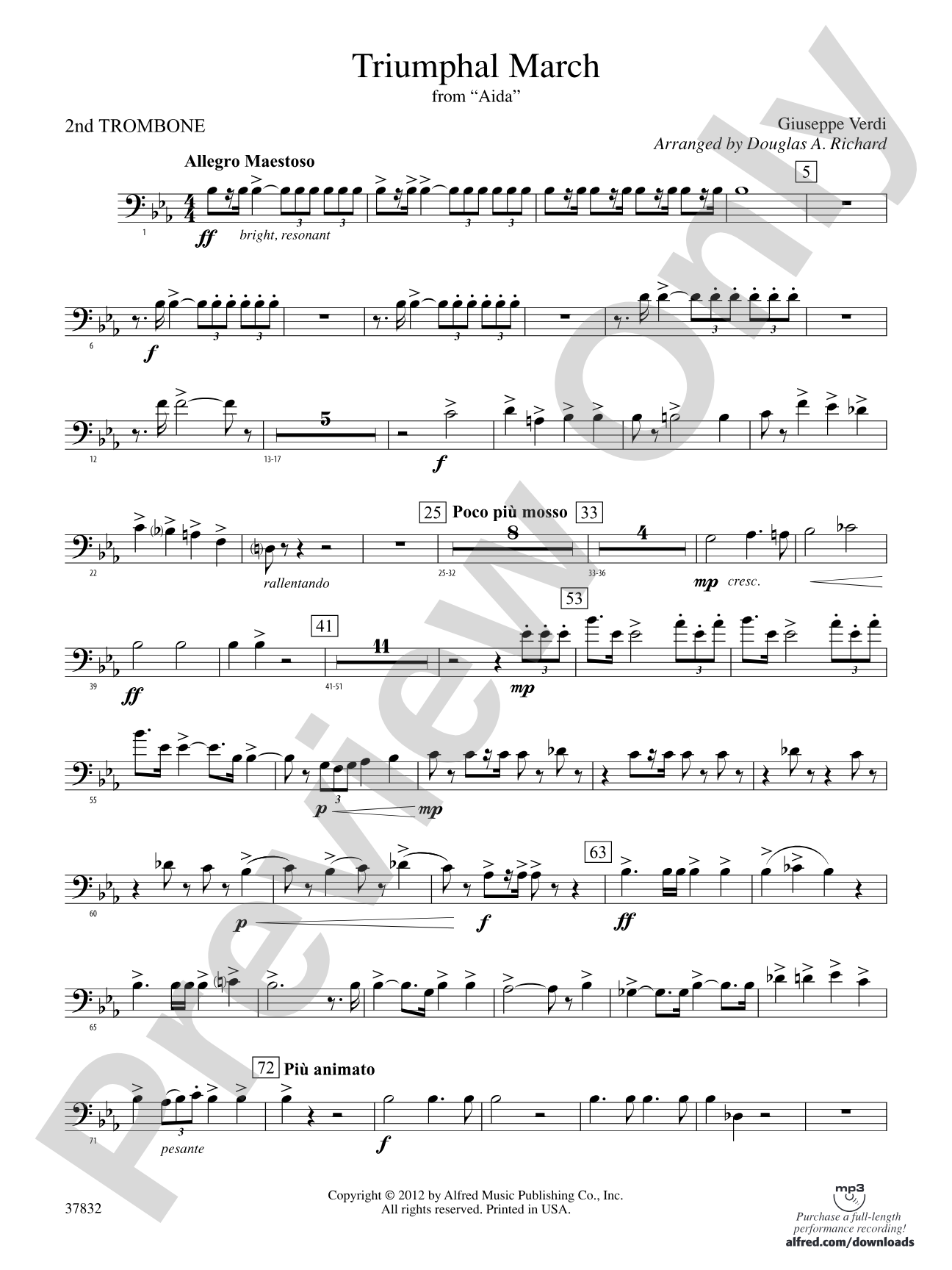 Triumphal March (from Aida): 2nd Trombone