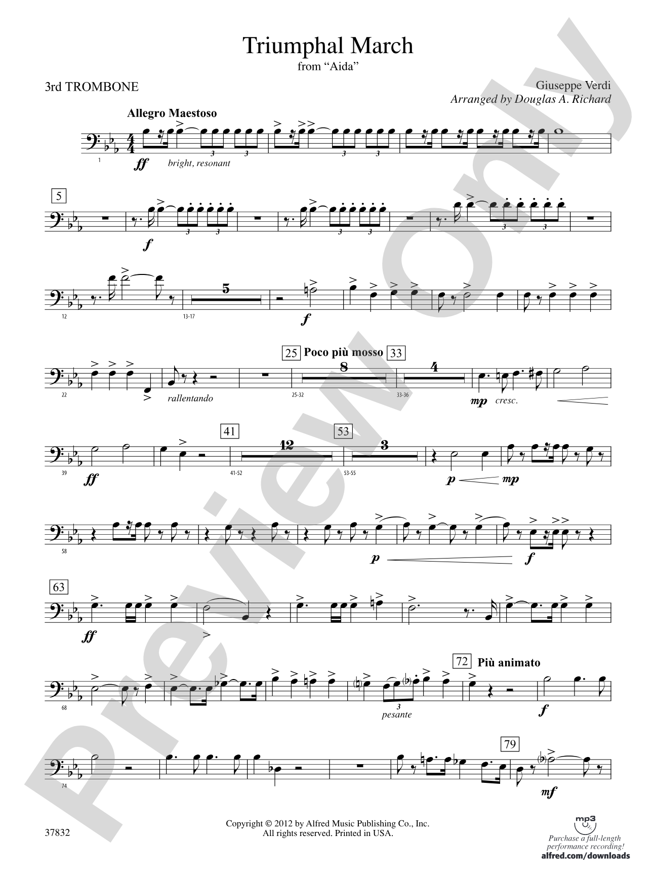 Triumphal March (from Aida): 3rd Trombone
