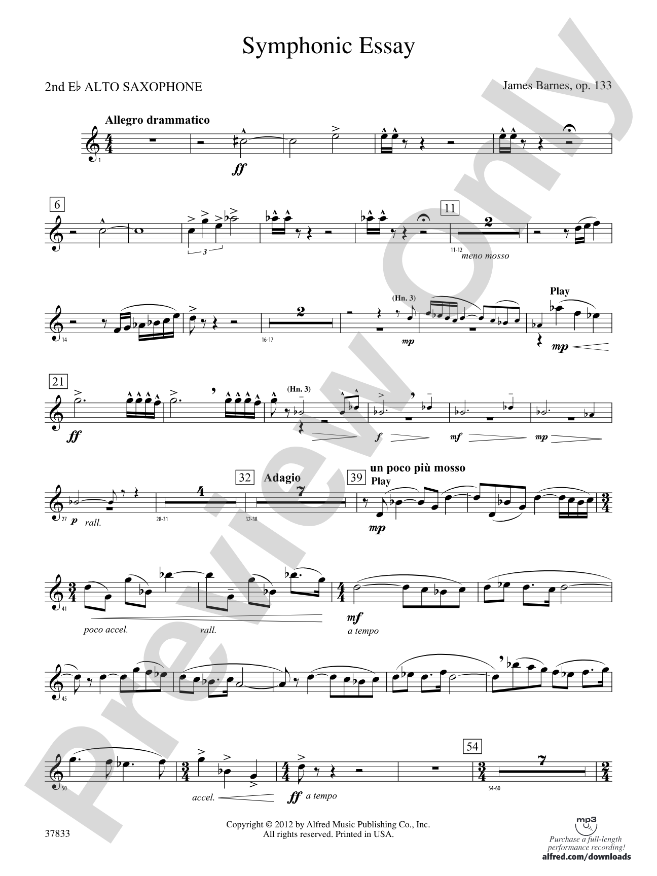 Symphonic Essay: 2nd E-flat Alto Saxophone