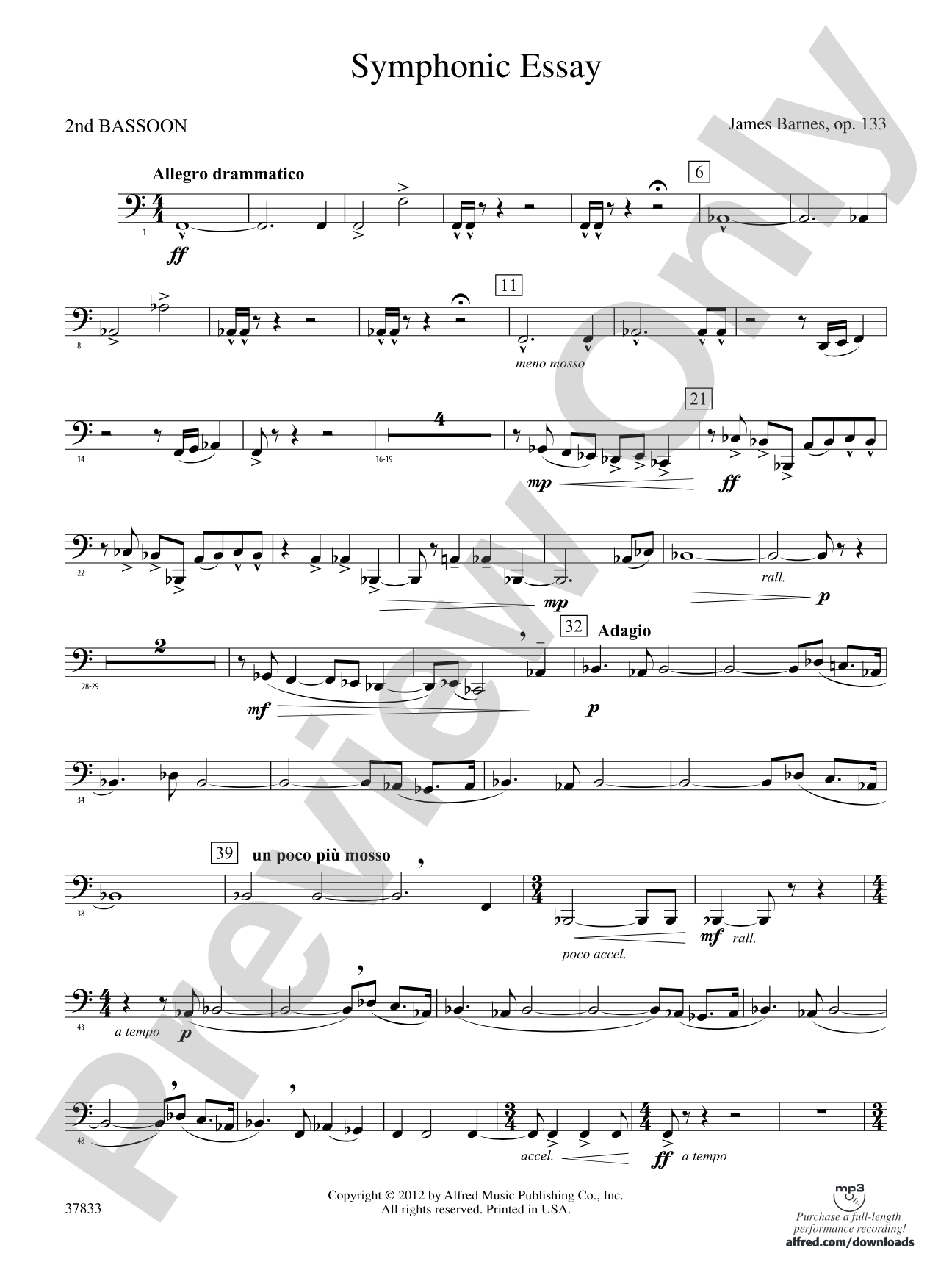 Symphonic Essay: 2nd Bassoon
