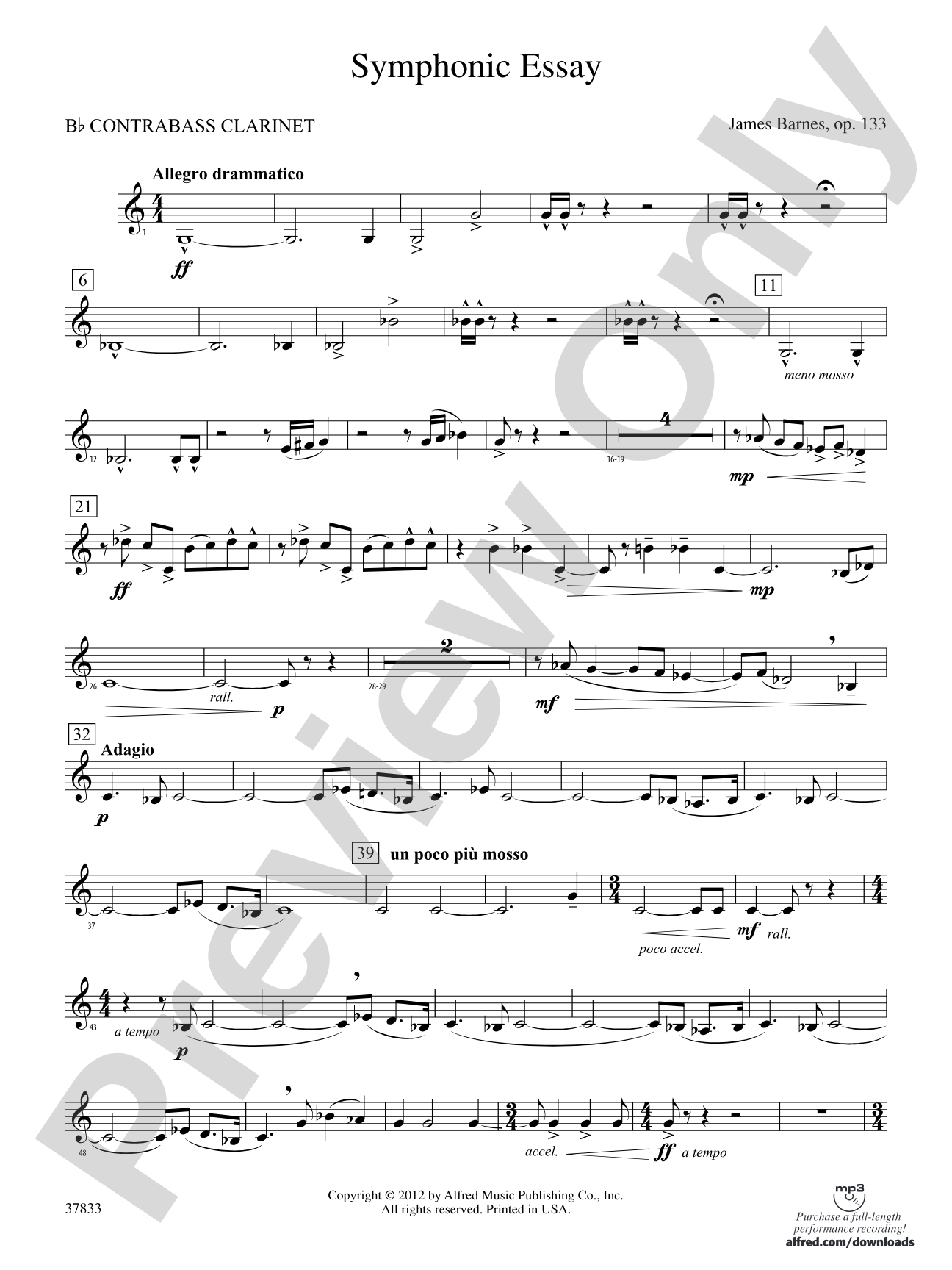 Symphonic Essay: B-flat Contrabass Clarinet