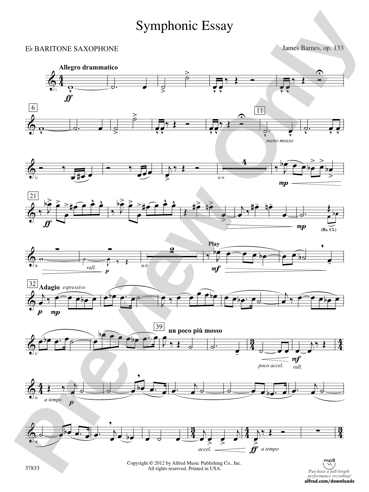 Symphonic Essay: E-flat Baritone Saxophone