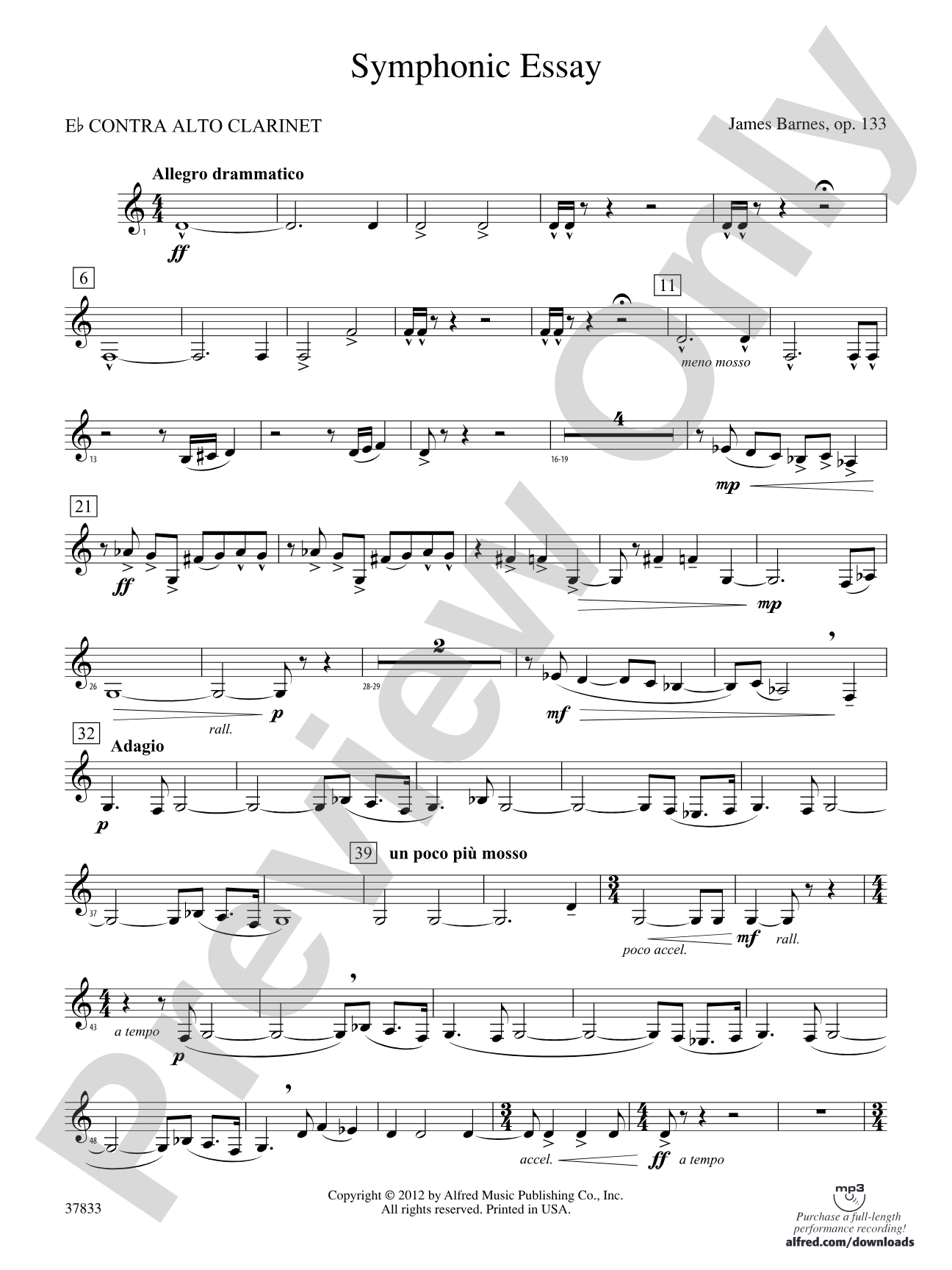 Symphonic Essay: E-flat Contra-Alto Clarinet