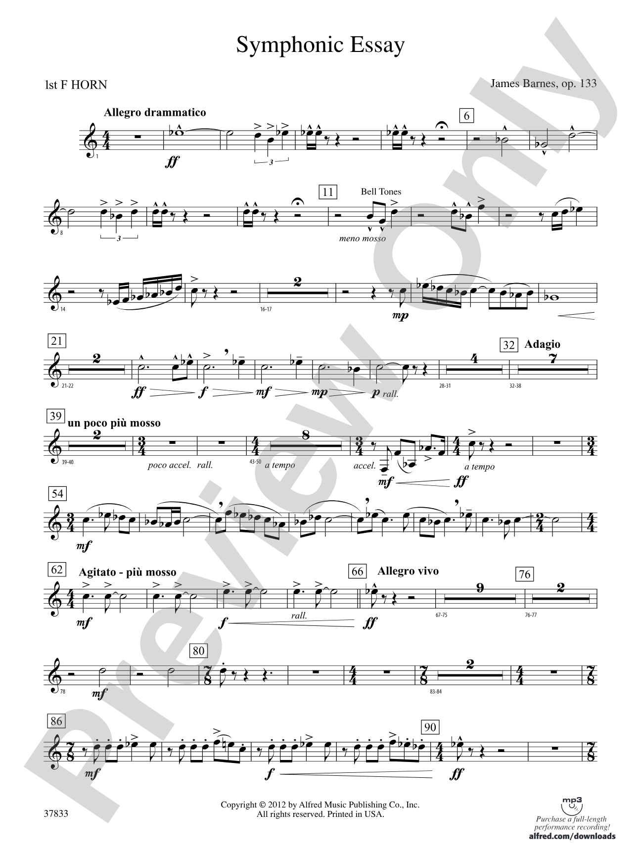 Symphonic Essay: 1st F Horn