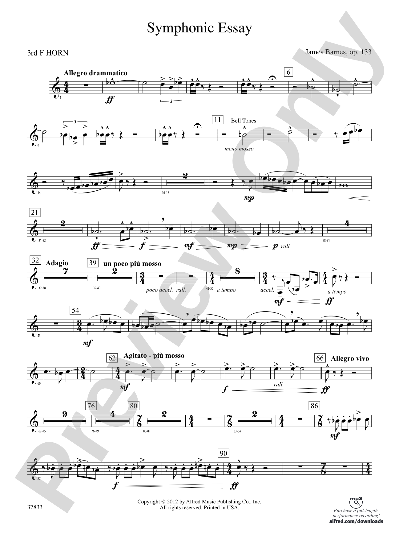 Symphonic Essay: 3rd F Horn