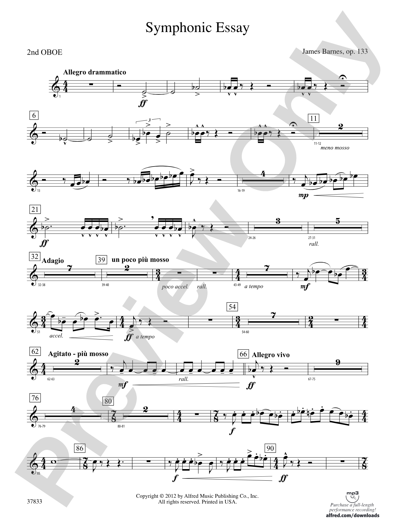 Symphonic Essay: 2nd Oboe