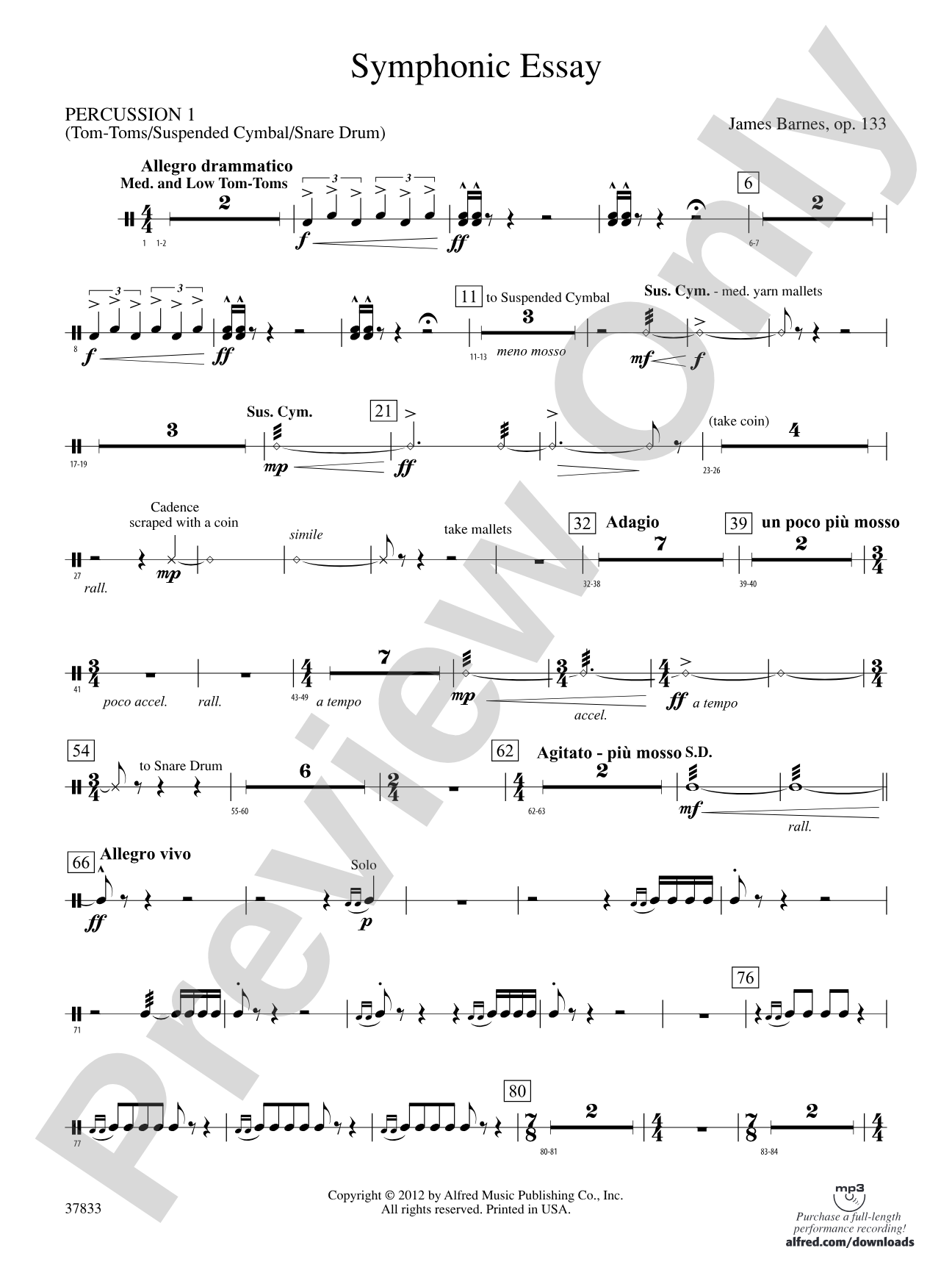 Symphonic Essay: 1st Percussion