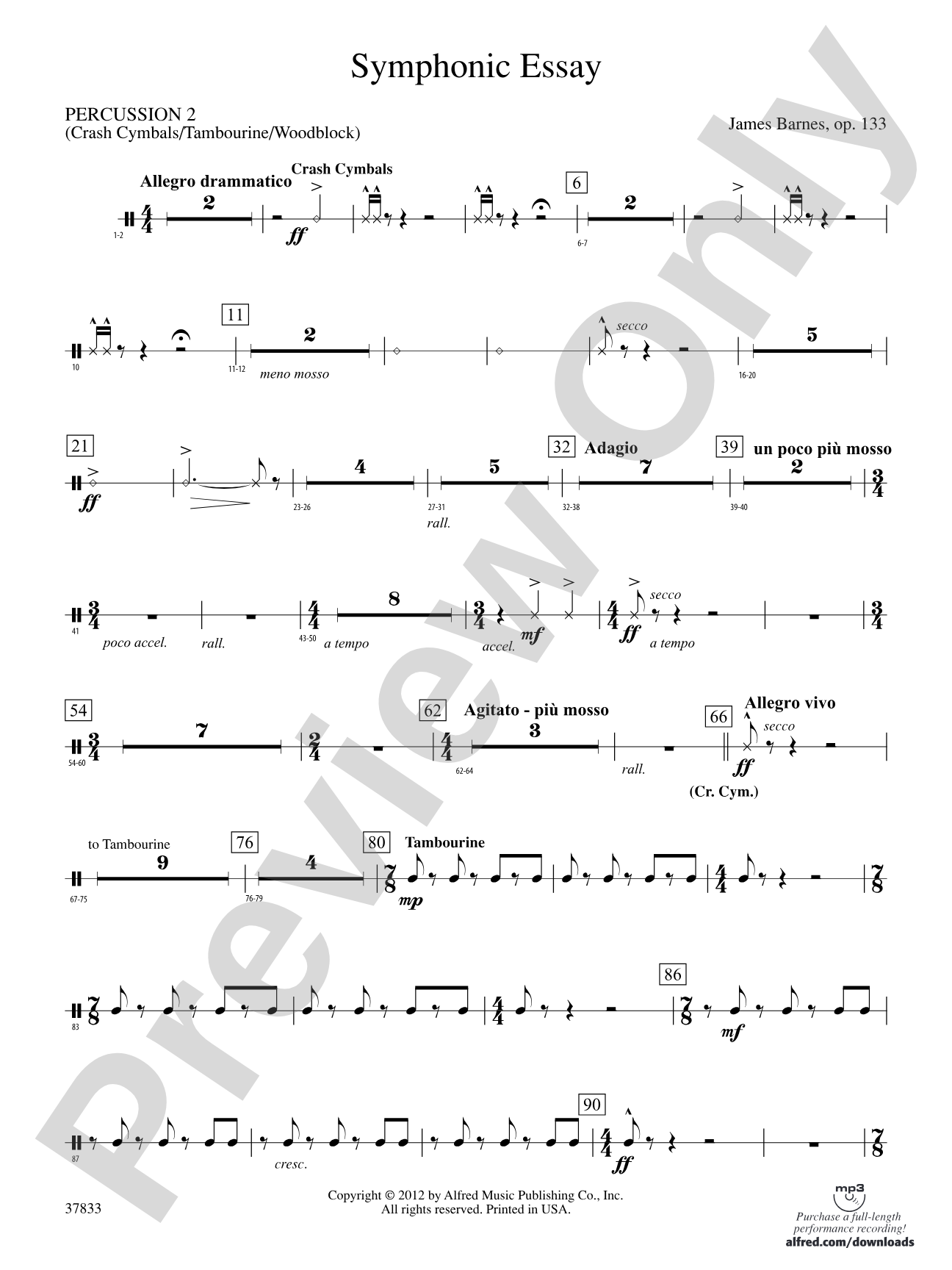 Symphonic Essay: 2nd Percussion