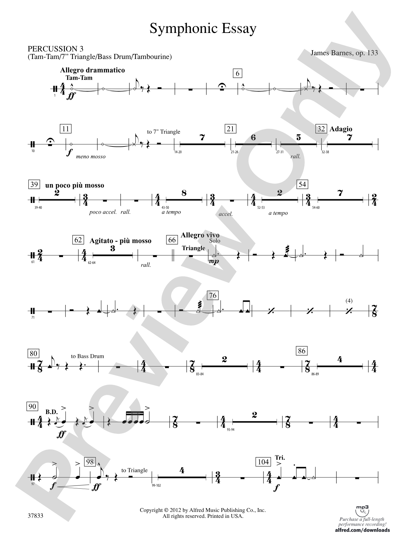 Symphonic Essay: 3rd Percussion