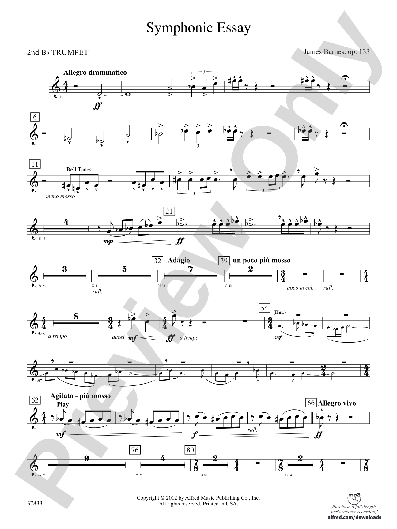 Symphonic Essay: 2nd B-flat Trumpet