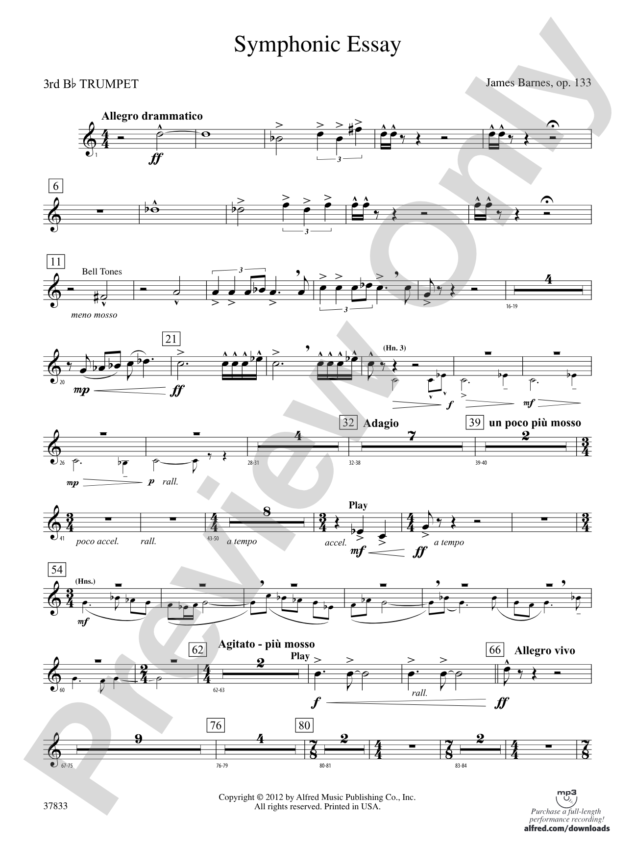 Symphonic Essay: 3rd B-flat Trumpet