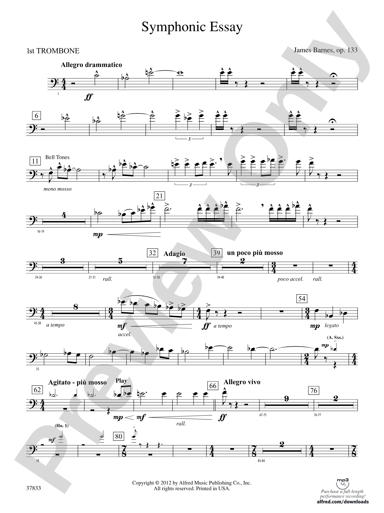 Symphonic Essay: 1st Trombone