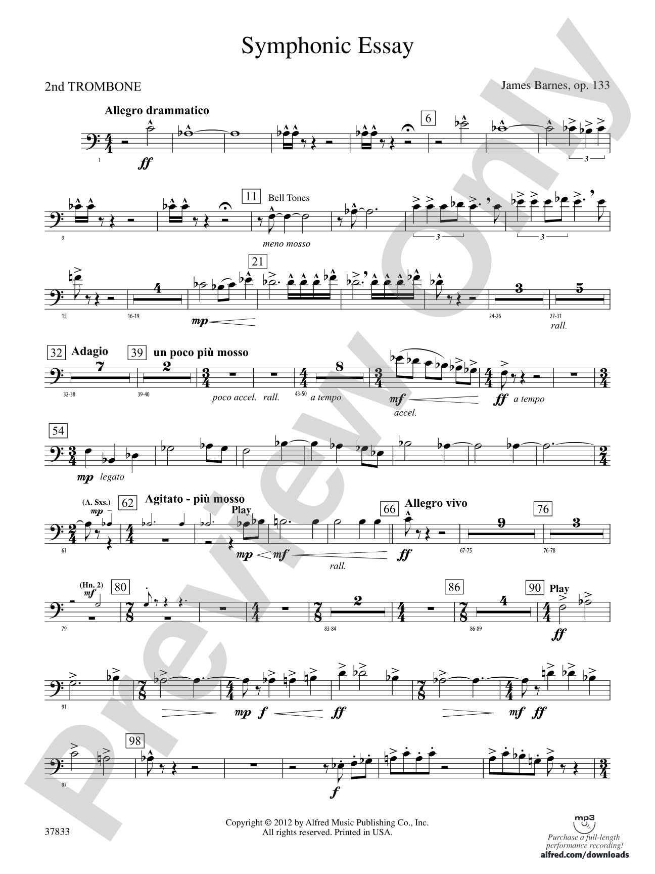 Symphonic Essay: 2nd Trombone