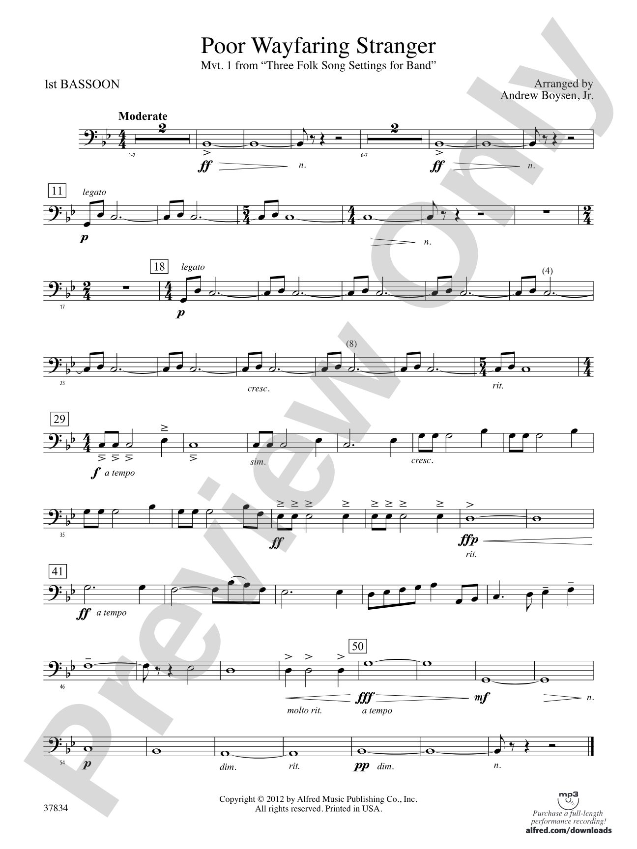 Poor Wayfaring Stranger: Bassoon